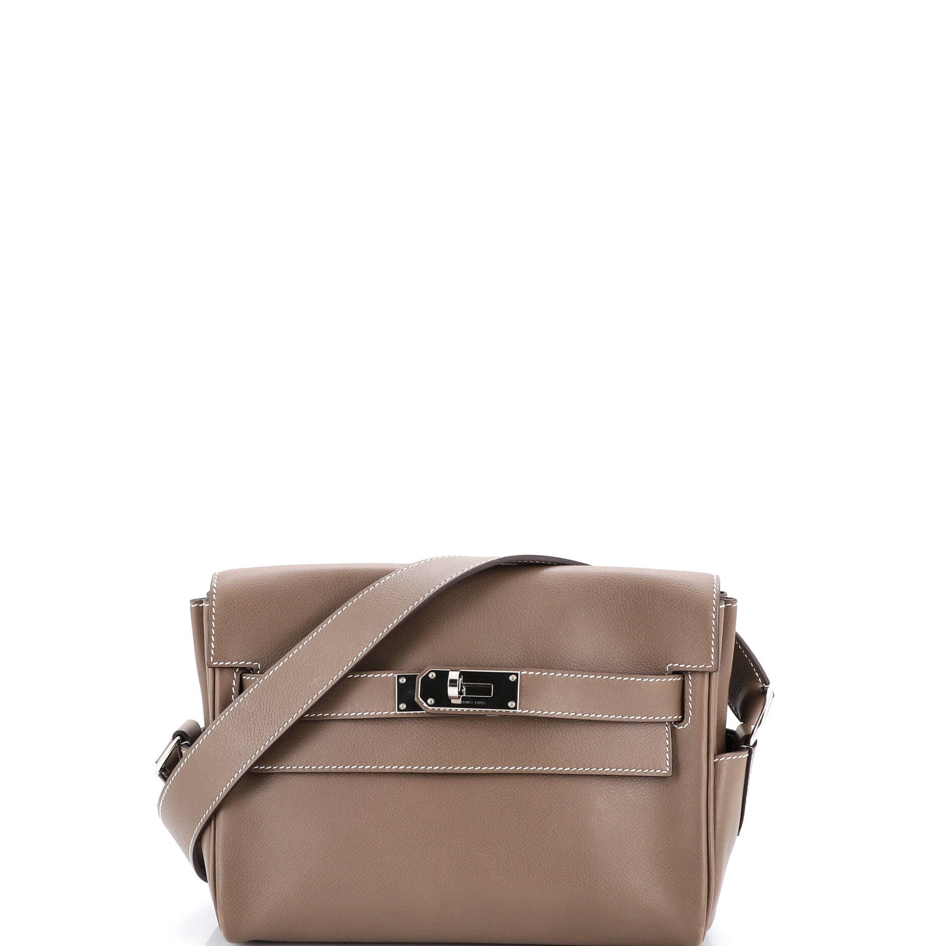 Pre-Owned Hermes Kelly Messenger Bag Evercolor PM, Main, color, Etoupe