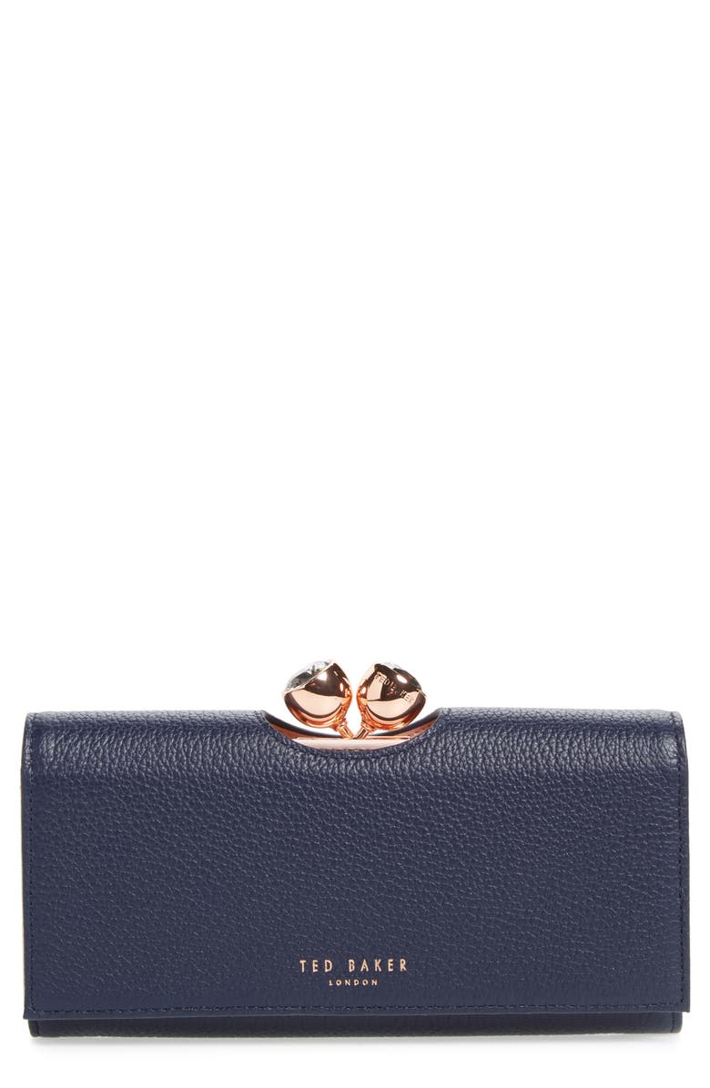 Ted Baker London Tammyy Pebbled Leather Matinée Wallet, Main, color, 