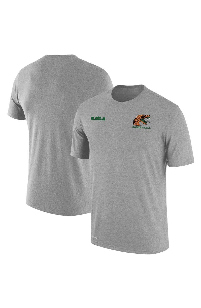 NIKE X LEBRON JAMES Men's Nike x LeBron James Gray Florida A&M Rattlers Collection Performance T-Shirt, Main, color,