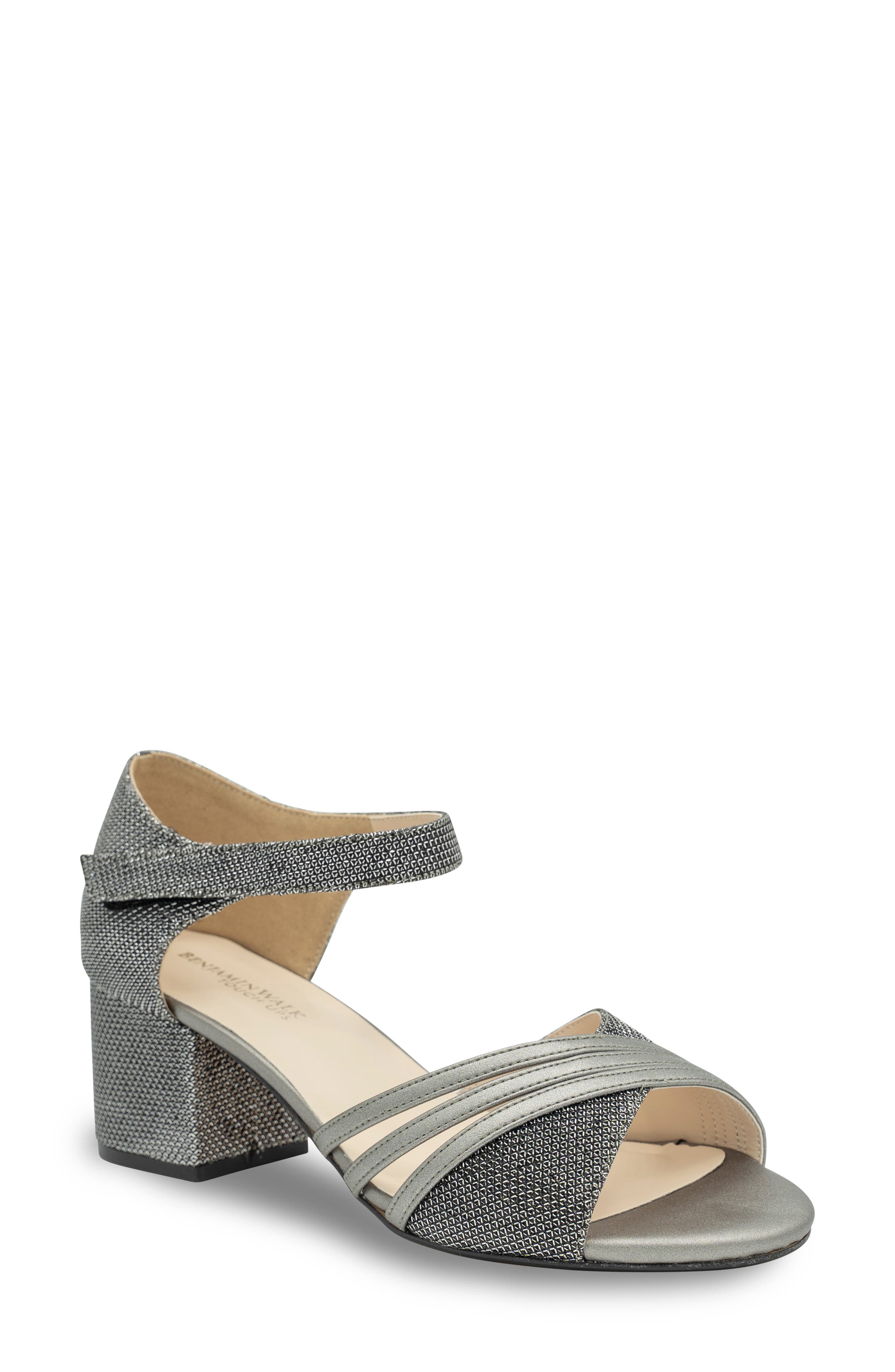 Touch Ups Champagne Ankle Strap Sandal, Main, color, Pewter