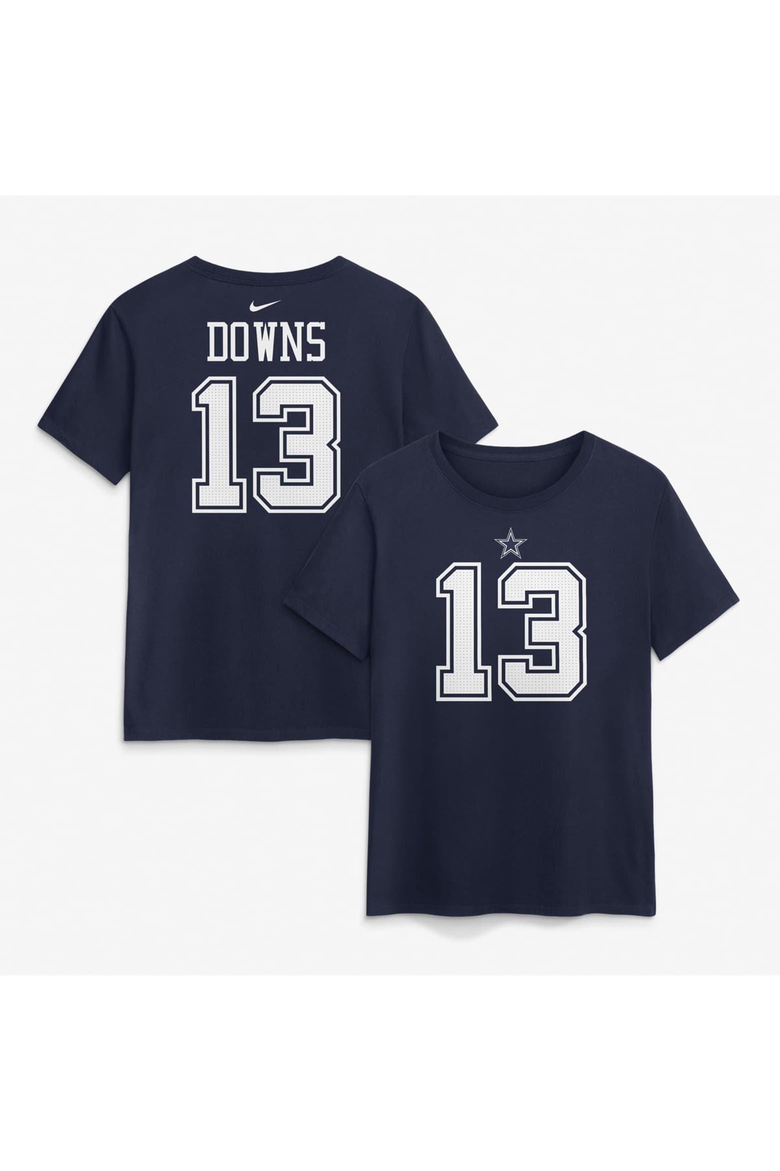 Caleb Color Nike Women's Nike Caleb Downs Navy Dallas Cowboys Name & Number T-Shirt ...