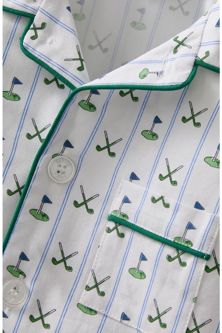 Fairway Stripe Classic Pajama Set, Alternate, color, WHITE