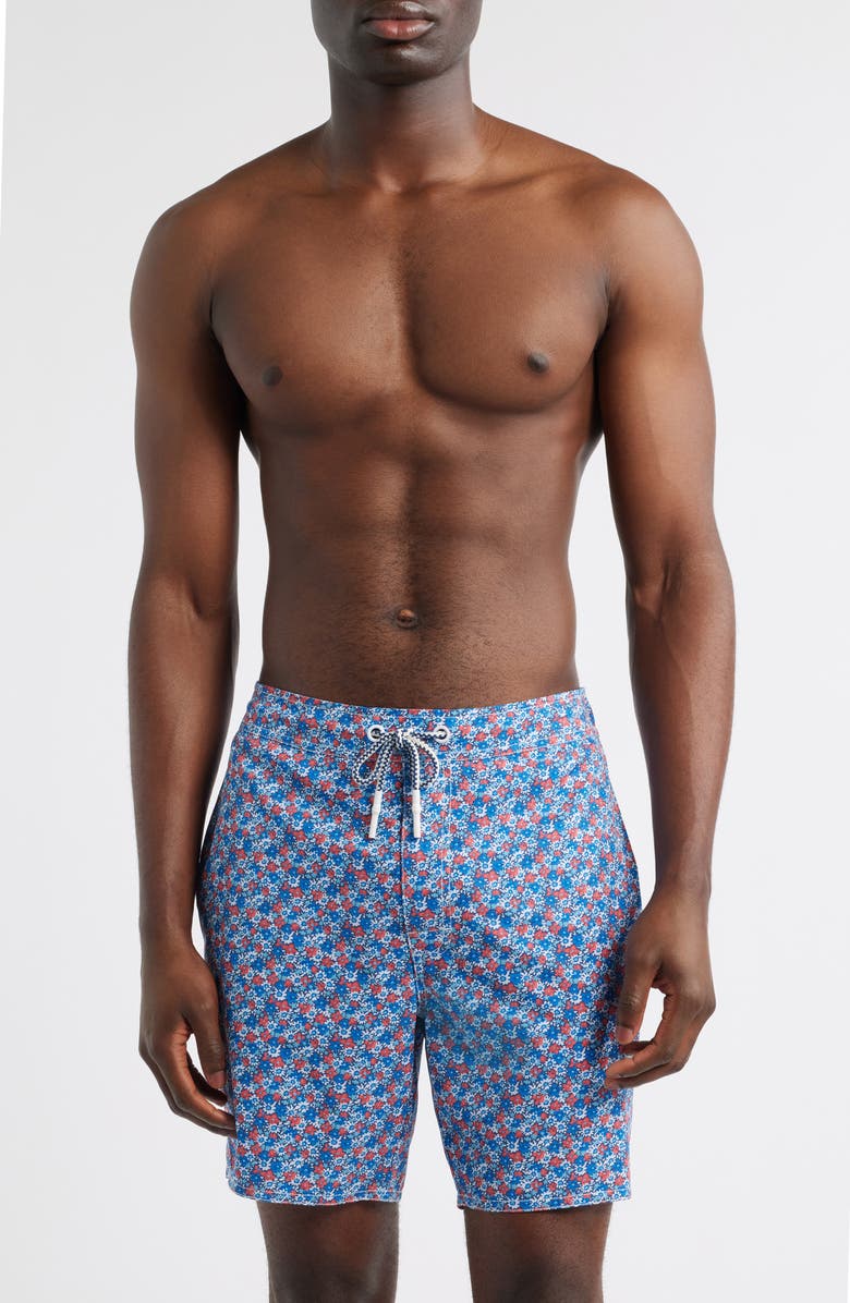 johnnie-O Freesia Swim Trunks, Main, color, Navy
