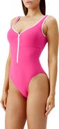 Melissa Odabash Bellino Zip-Up One-Piece Swimsuit