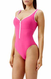 Melissa Odabash Bellino Zip-Up One-Piece Swimsuit