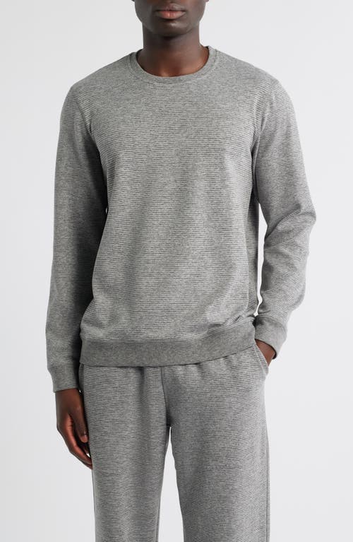 Daniel Buchler Pinstripe Long Sleeve Pajama T-shirt In Gray
