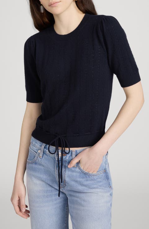 The Cashmere Charm Pointelle Sweater