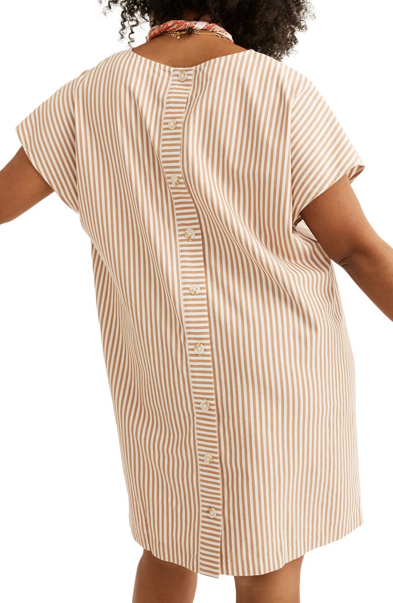 Madewell Stripe Button Back Easy Dress, Alternate, color,