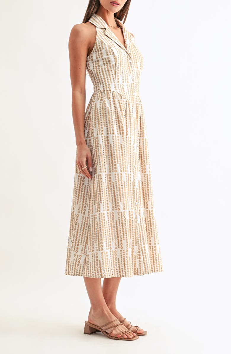 Adelyn Rae Ruby Halter Shirtdress, Alternate, color, White/ Latte