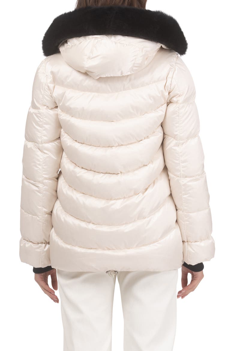 Apres-Ski Jacket With Detachable Hood Trim, Alternate, color, CHAMPAGNE/BLACK