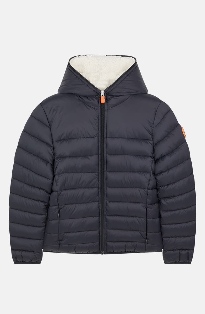 Save The Duck Kids' Giga Faux Fur Lined Hooded Puffer Coat, Main, color, 