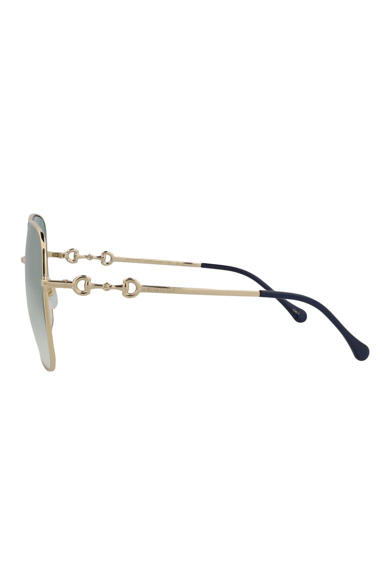 Novelty 61mm Square Sunglasses, Alternate, color, GOLD GOLD GREEN