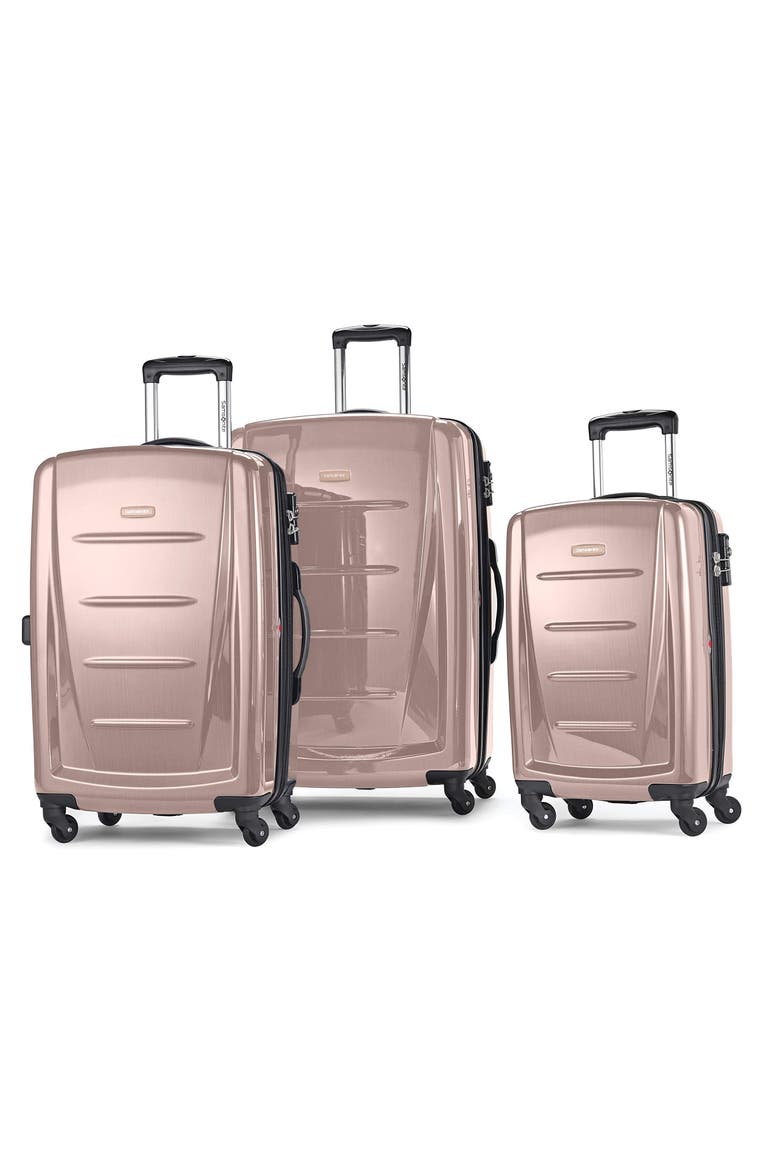 Winfield 2 Hardside Expandable (20"/24"/28") 3 Piece Spinner Luggage Set, Main, color, Arctic Pink