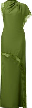 Ever New Kody One-Shoulder Satin & Lace Gown