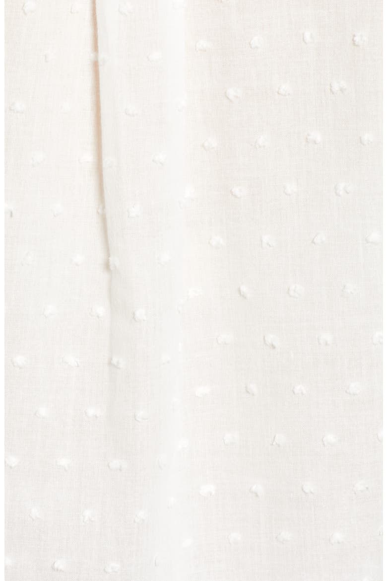 Tie Front Button Down Clip Dot Shirt, Alternate, color, IVORY CLOUD