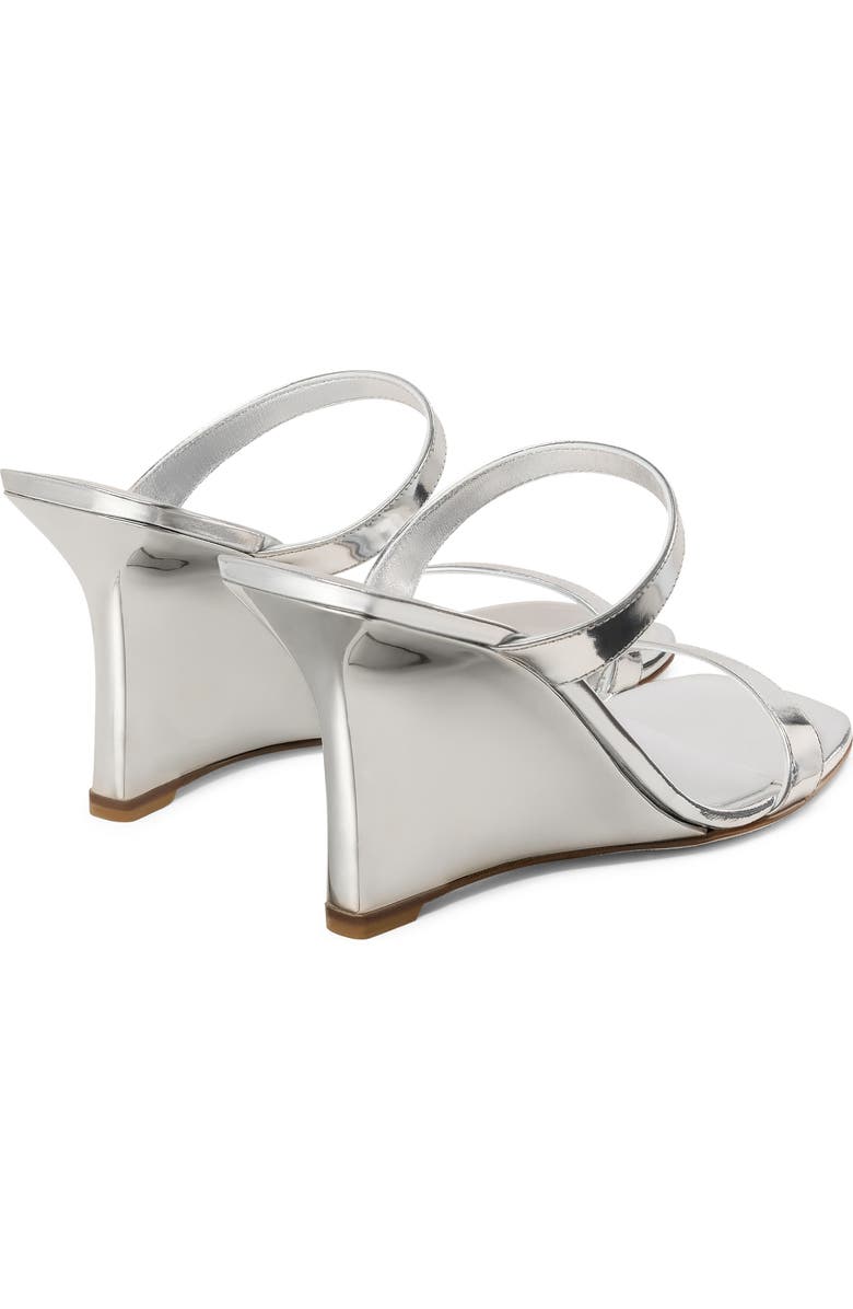 Stuart Weitzman Vinnie 85 Patent Leather Wedge Slide Sandal, Alternate, color, Silver