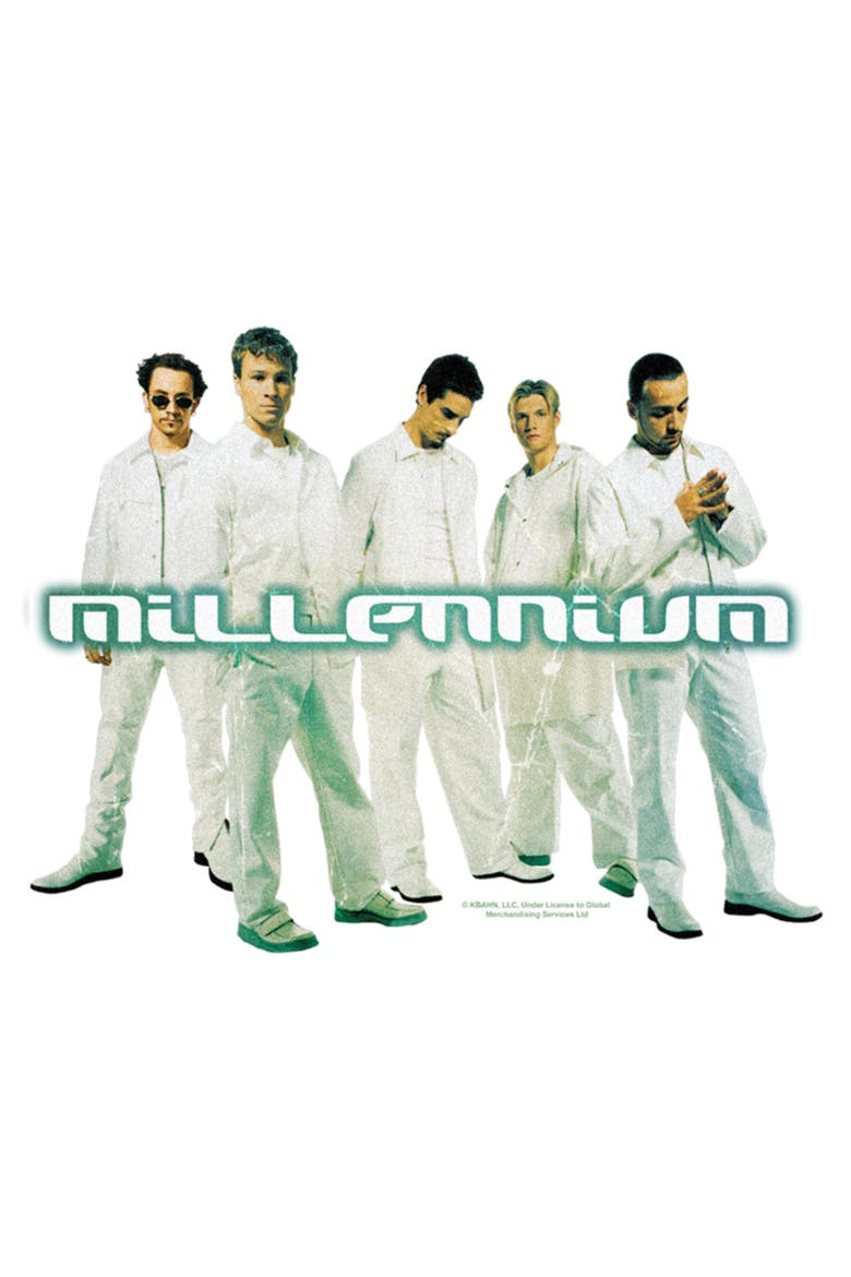 Men's Backstreet Boys Millennium Album Cover  Graphic T-Shirt, Alternate, color, White