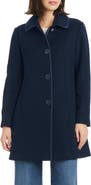 Kate Spade New York Satin Trim Wool Blend Coat