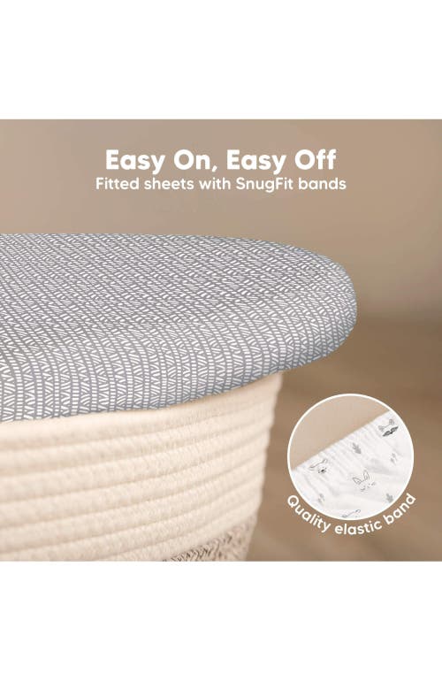 Keababies 2-pack Isla Fitted Bassinet Sheets In Gray