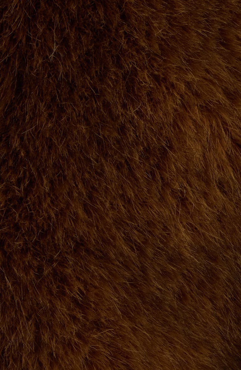 Isabel Marant Aglae Boxy Faux Fur Coat, Alternate, color, Ochre