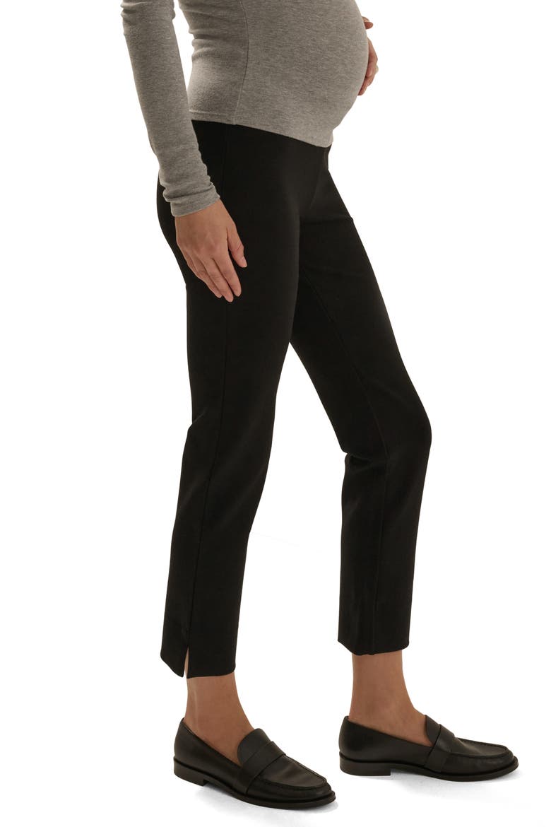 Maternity Alissa Ponte Pants, Alternate, color, BLACK