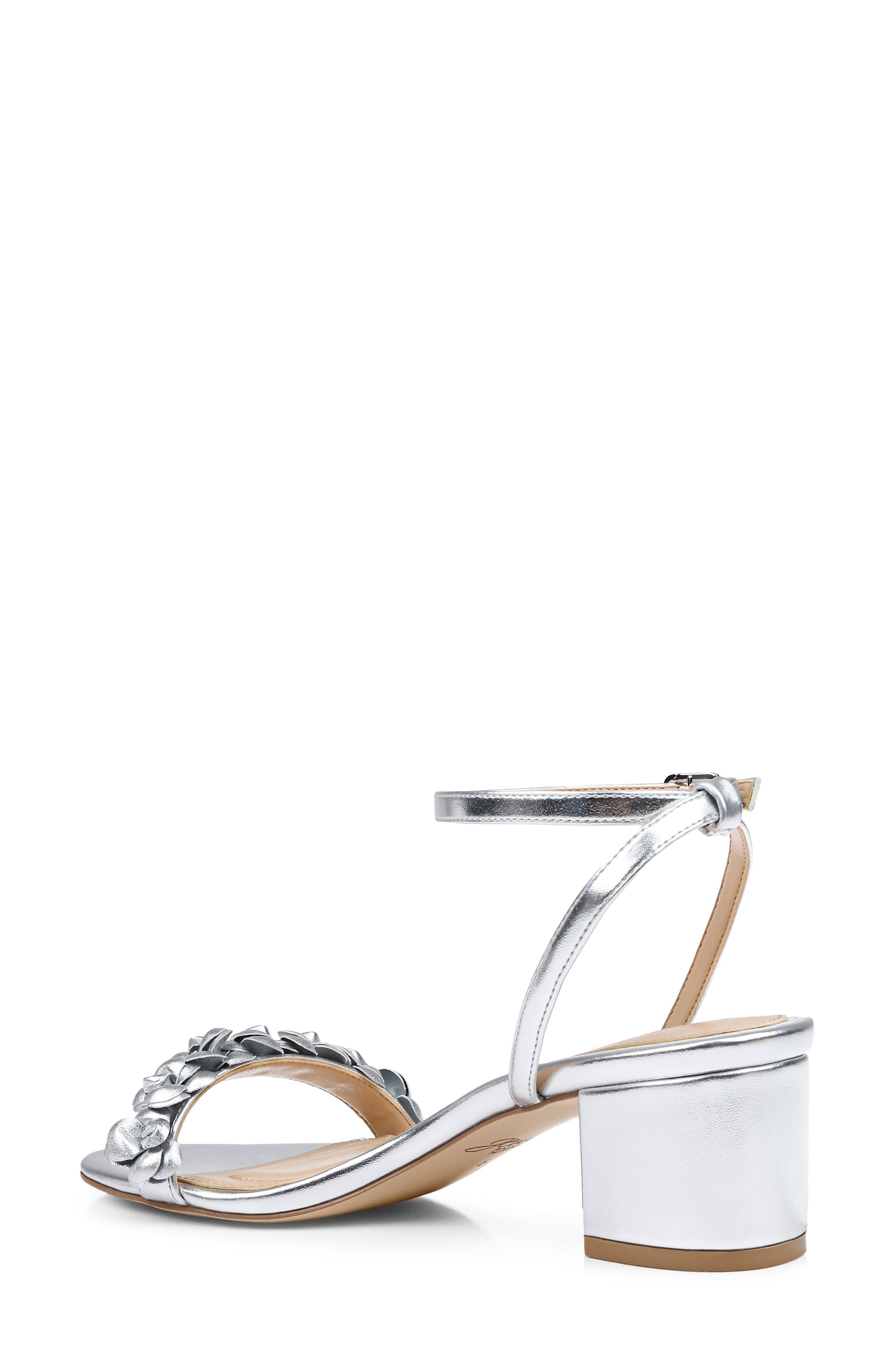 Jewel Badgley Mischka Sawyer Ankle Strap Sandal, Alternate, color, Silver Metallic
