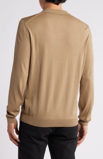 Enord Long Sleeve Wool Polo Sweater