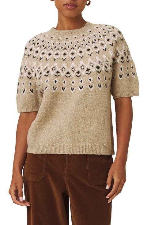 Fair Isle Short Sleeve Sweater