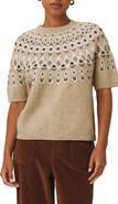 Splendid Fair Isle Short Sleeve Sweater
