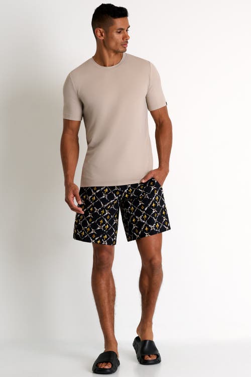 Shan Long Fit Stretch Swim Trunks In Print