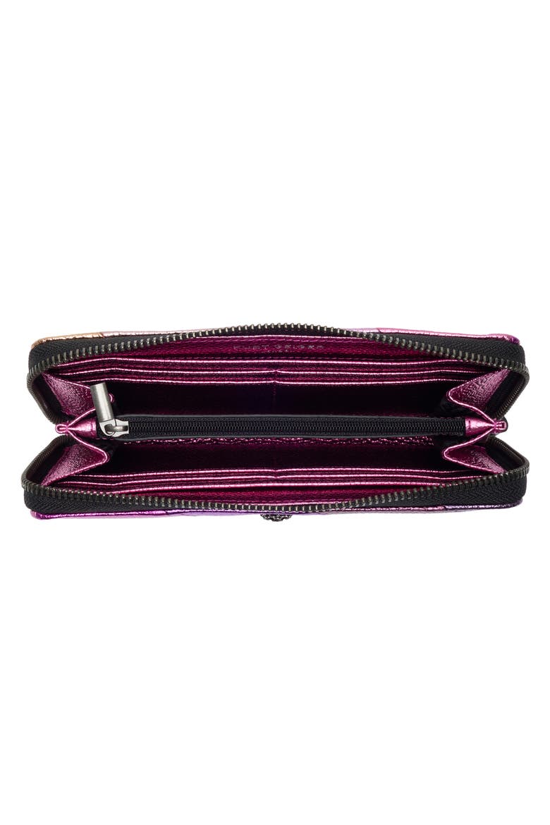 Zip Leather Wallet, Alternate, color, PINK COMB