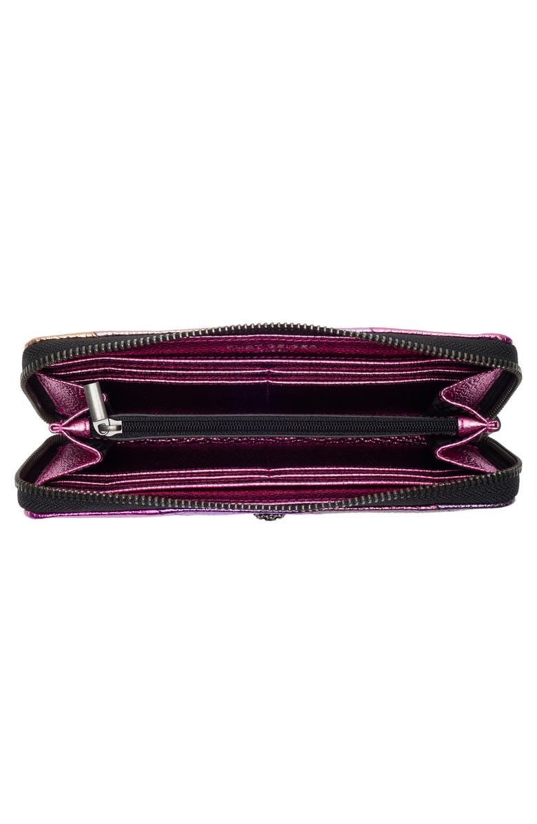 Kurt Geiger London Zip Leather Wallet, Alternate, color, Pink Comb