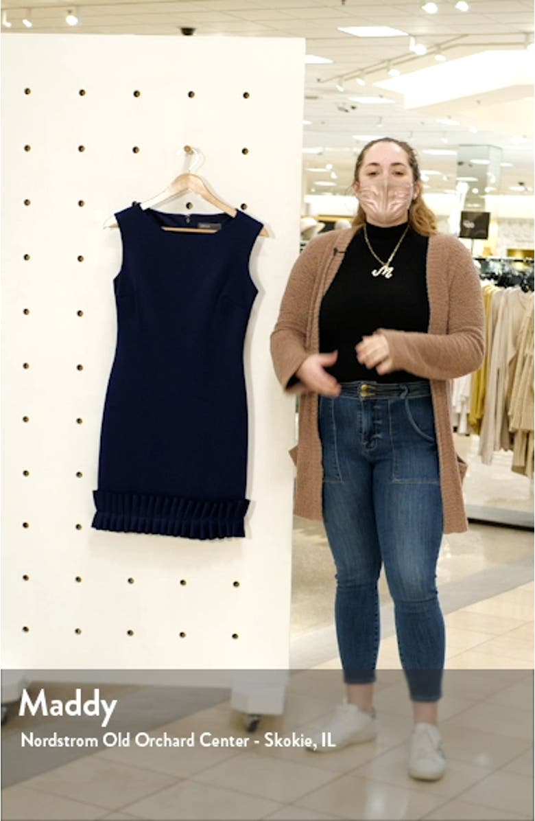 Pleat Hem Scuba Sheath Dress, sales video thumbnail