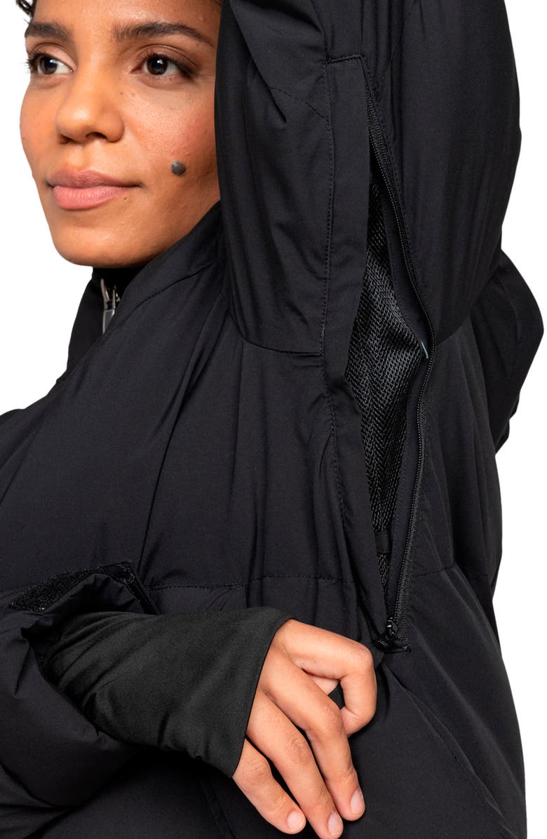 Roxy Alofted Water Resistant Hooded Puffer Jacket, Alternate, color, Anthracite