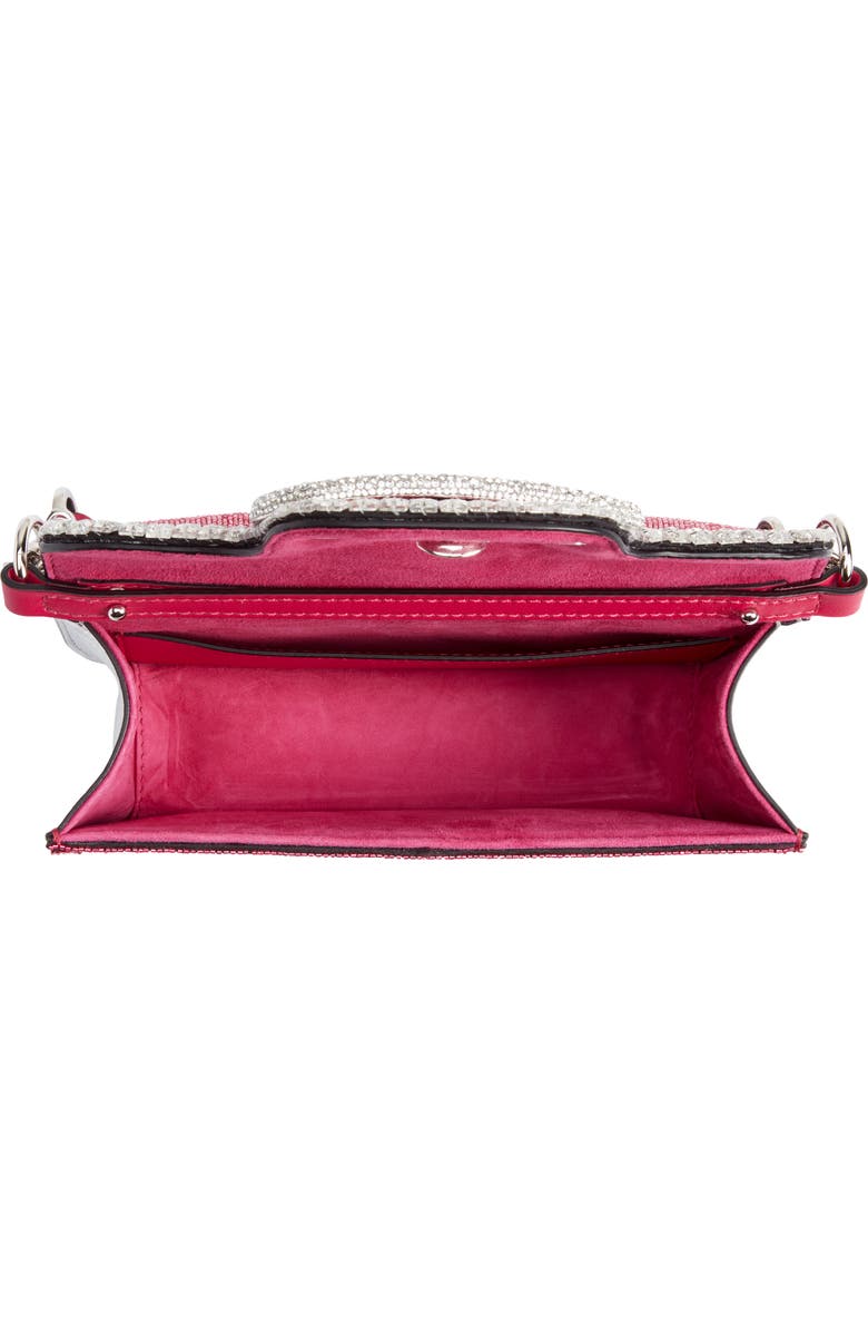 Valentino Garavani Locò Crystal Embellished Beaded Shoulder Bag, Alternate, color, Crystal Magenta/ Silver/ Pink