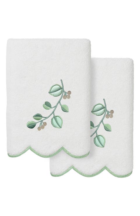 2-Piece Wild Branch Turkish Cotton Hand Towel Set