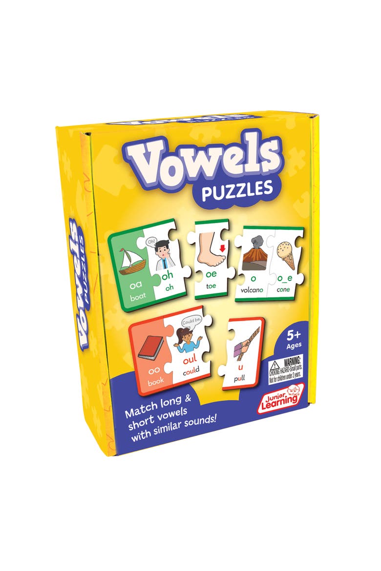 Vowel Puzzles  Educational Learning Set, Alternate, color, Multicolored