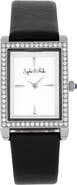 Sophie and Freda Wilmington Leather-Band Watch w/Swarovski Crystals