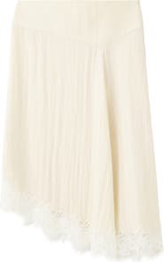 MANGO Lace Detail Asymmetric Skirt