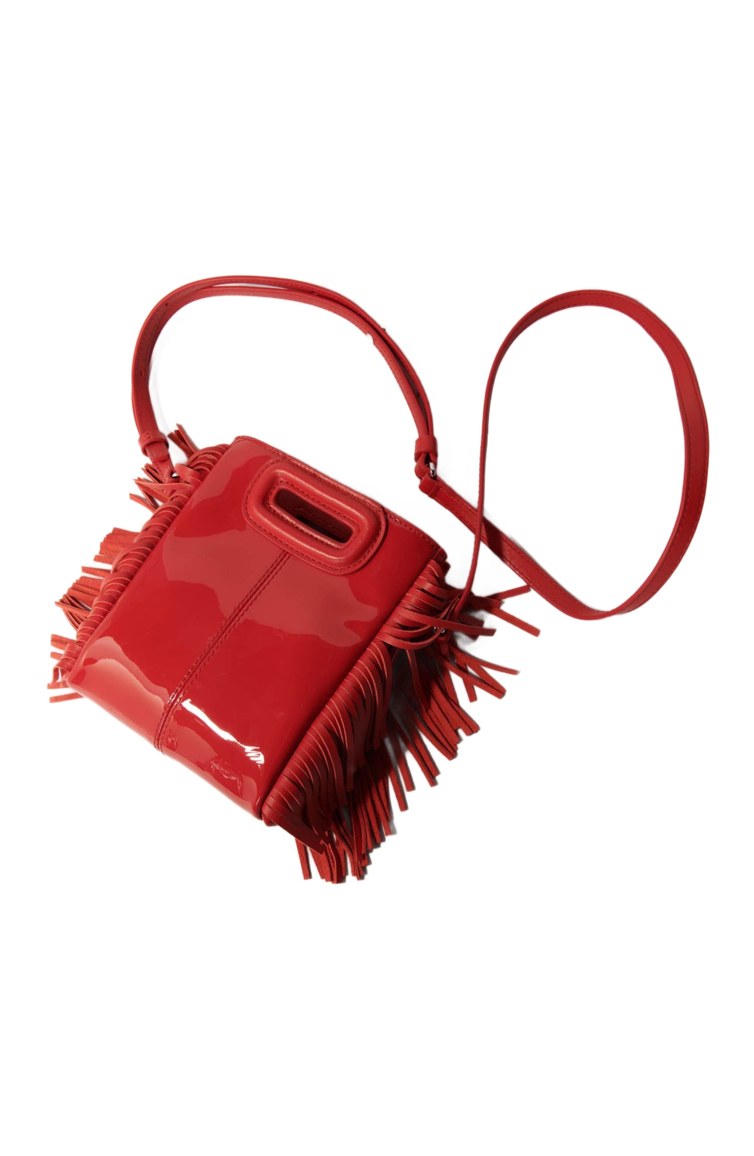 maje Patent leather Mini M Bag, Alternate, color, 