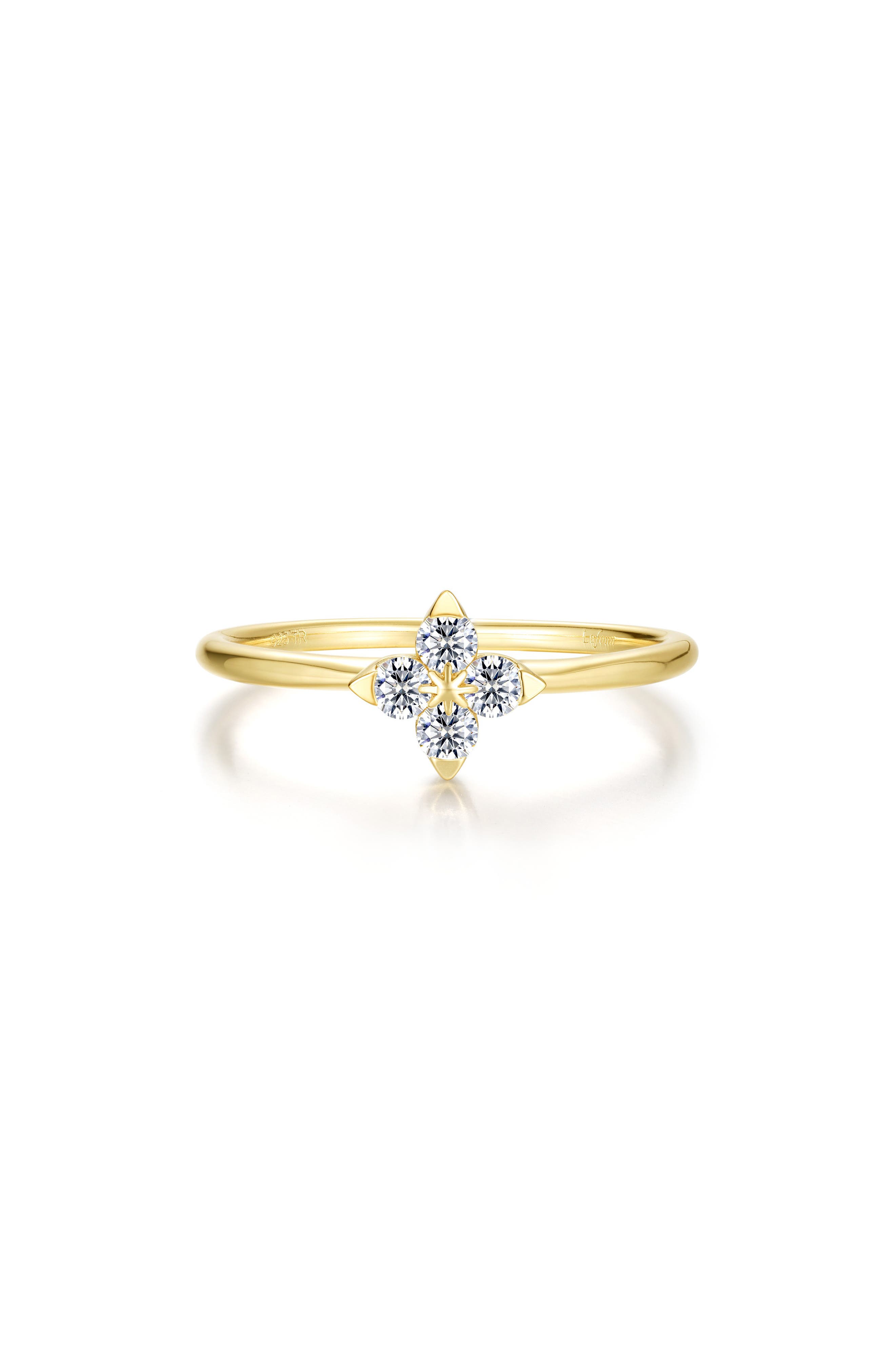 Simulated Diamond Flower Ring