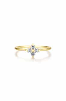 Simulated Diamond Flower Ring