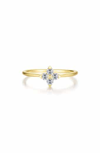 Simulated Diamond Flower Ring