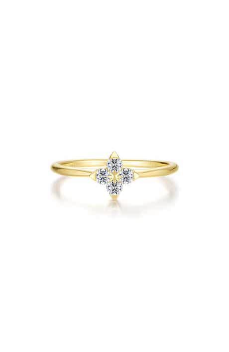 Simulated Diamond Flower Ring
