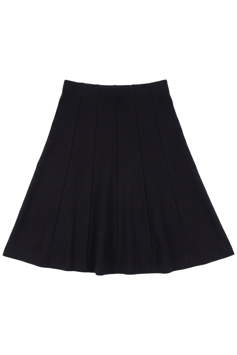 Fine Rib Paneled Elastic Waist Short Length Skirt, Main, color, Black