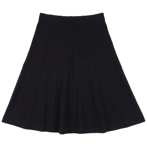 Fine Rib Paneled Elastic Waist Short Length Skirt (Little Kid & Big Kid)