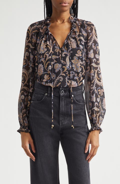 Hickory Paisley Silk Blouse