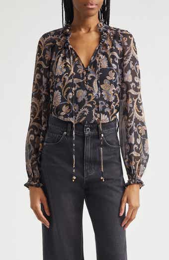 Hickory Paisley Silk Blouse