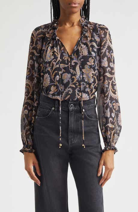 Hickory Paisley Silk Blouse
