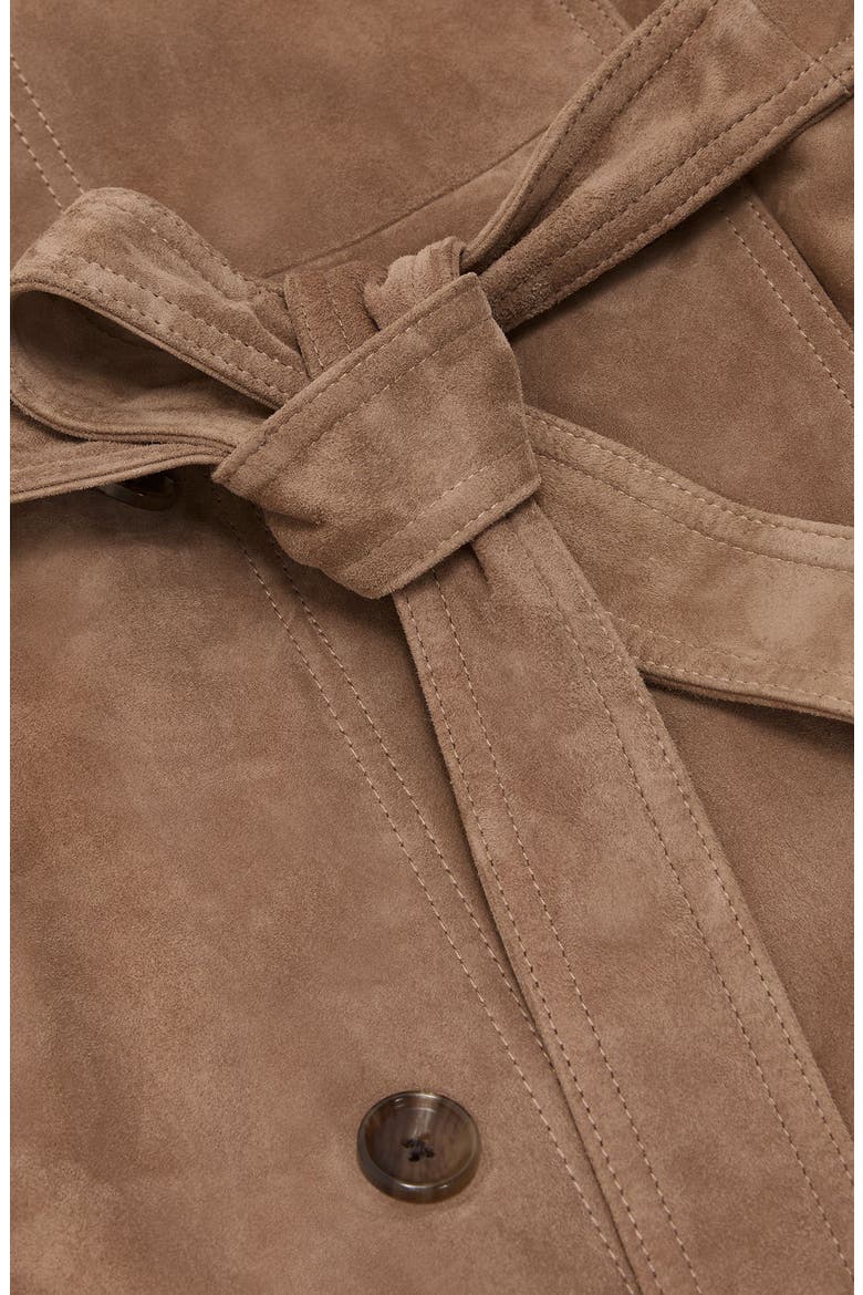 Ester Suede Trench Coat, Alternate, color, NEUTRAL